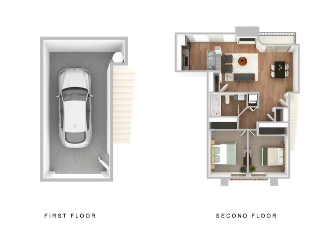2 bed 1 bath 225 floor plan